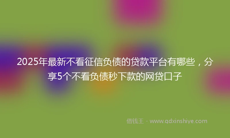 2025年最新不看征信负债的贷款平台有哪些，分享5个不看负债秒下款的网贷口子