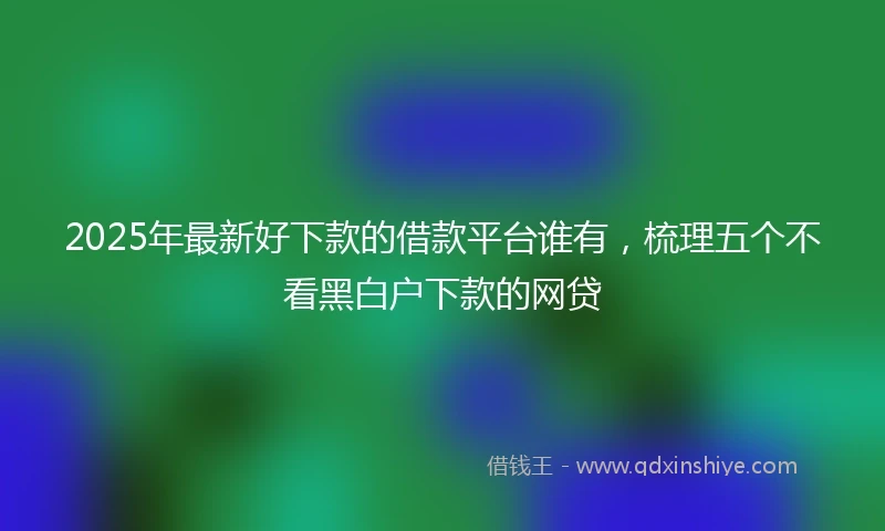 2025年最新好下款的借款平台谁有，梳理五个不看黑白户下款的网贷