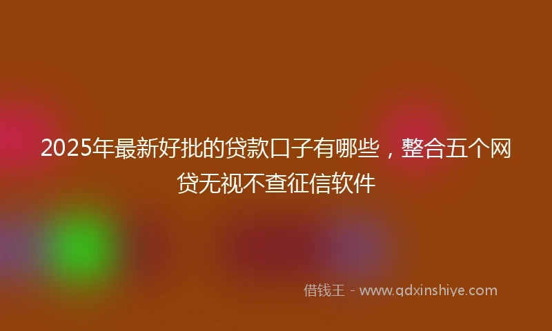 2025年最新好批的贷款口子有哪些，整合五个网贷无视不查征信软件