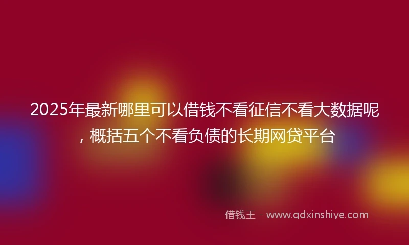 2025年最新哪里可以借钱不看征信不看大数据呢，概括五个不看负债的长期网贷平台