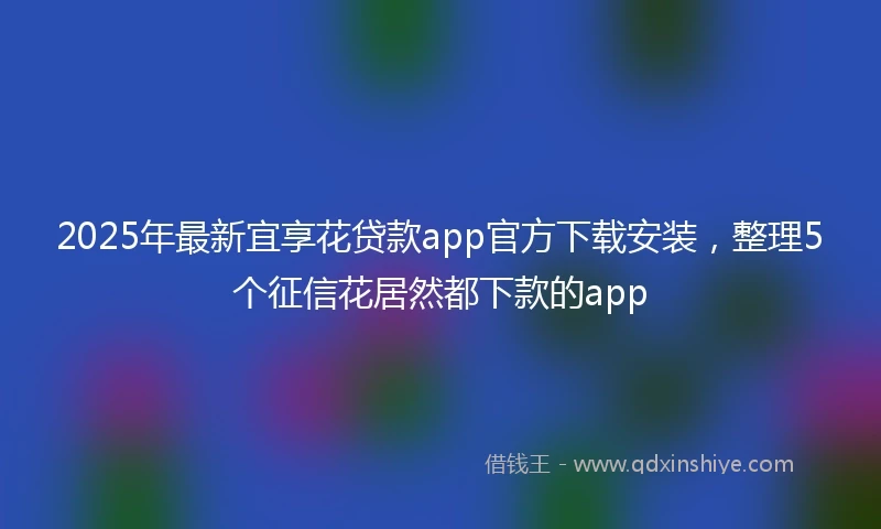 2025年最新宜享花贷款app官方下载安装，整理5个征信花居然都下款的app