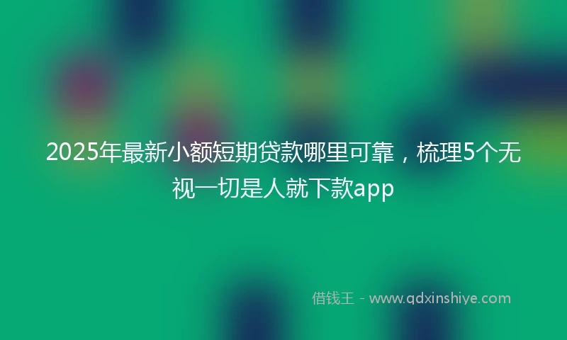 2025年最新小额短期贷款哪里可靠，梳理5个无视一切是人就下款app