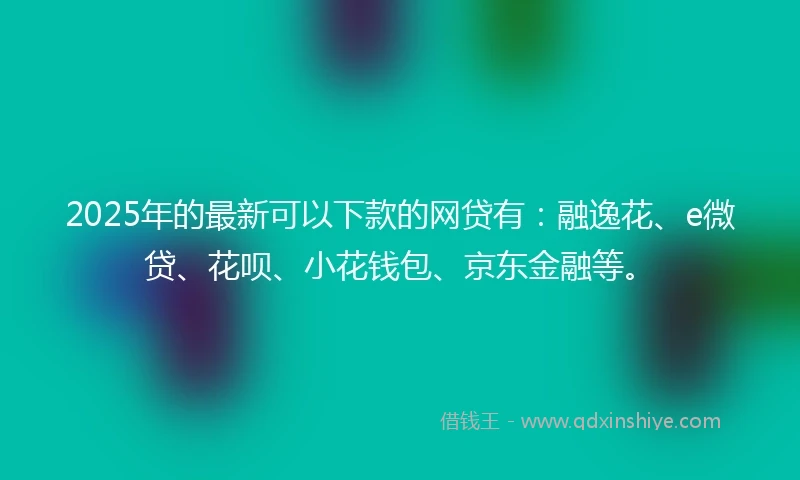 2025年的最新可以下款的网贷有：融逸花、e微贷、花呗、小花钱包、京东金融等。