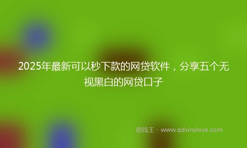 2025年最新可以秒下款的网贷软件，分享五个无视黑白的网贷口子