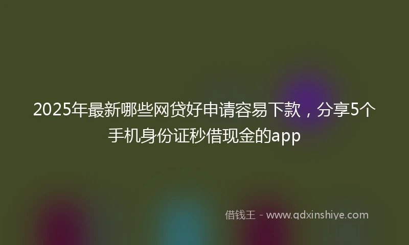 2025年最新哪些网贷好申请容易下款，分享5个手机身份证秒借现金的app