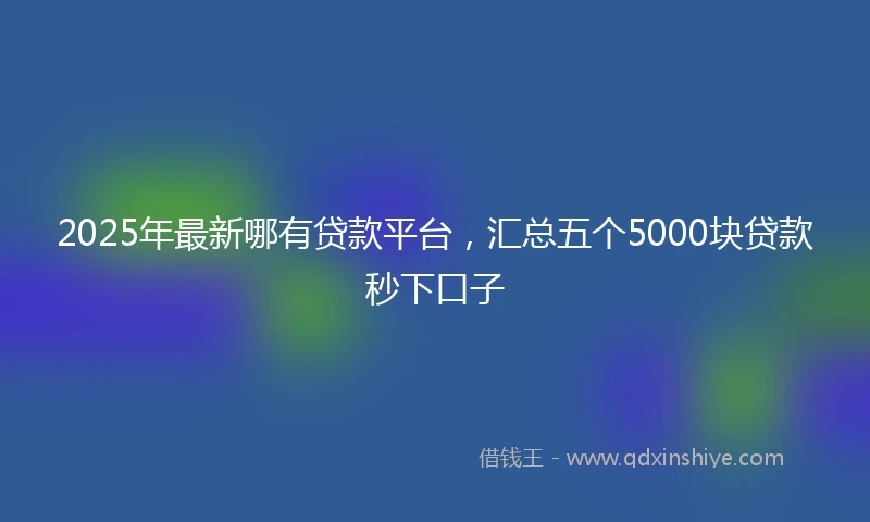 2025年最新哪有贷款平台，汇总五个5000块贷款秒下口子