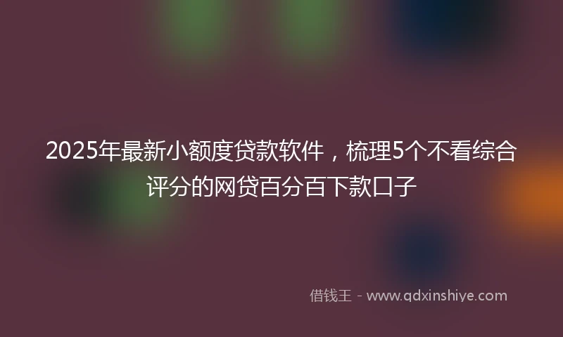 2025年最新小额度贷款软件，梳理5个不看综合评分的网贷百分百下款口子