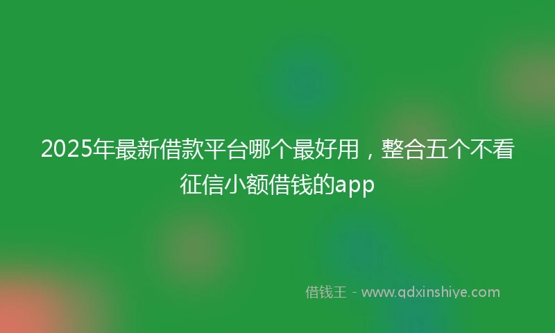 2025年最新借款平台哪个最好用，整合五个不看征信小额借钱的app