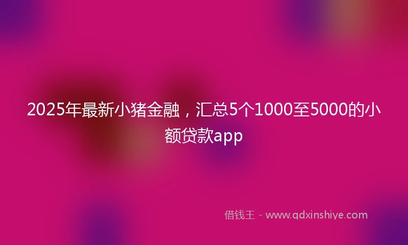 2025年最新小猪金融，汇总5个1000至5000的小额贷款app