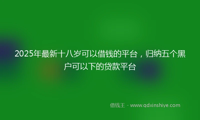 2025年最新十八岁可以借钱的平台，归纳五个黑户可以下的贷款平台