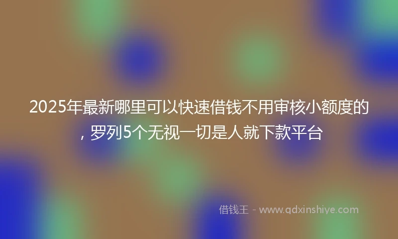 2025年最新哪里可以快速借钱不用审核小额度的，罗列5个无视一切是人就下款平台