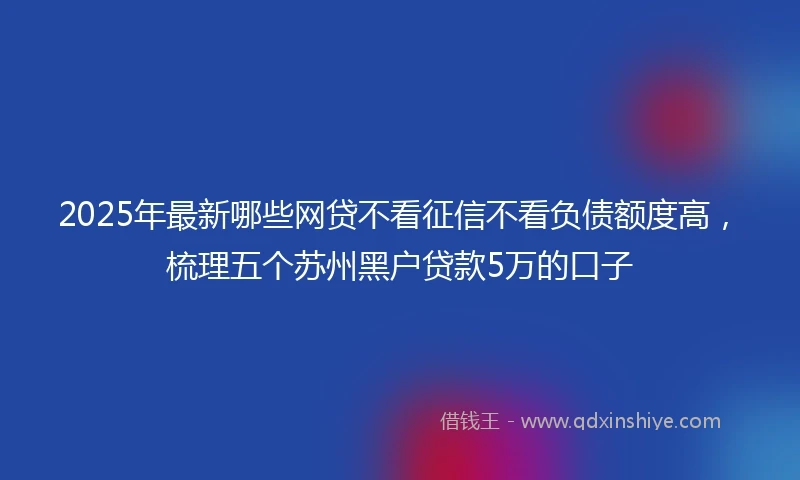 2025年最新哪些网贷不看征信不看负债额度高，梳理五个苏州黑户贷款5万的口子