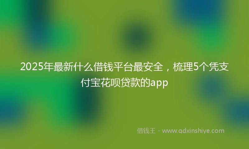 2025年最新什么借钱平台最安全，梳理5个凭支付宝花呗贷款的app