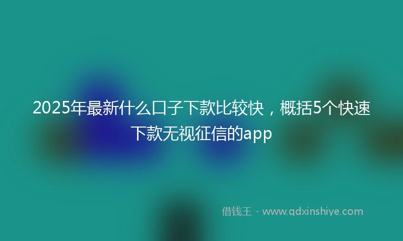 2025年最新什么口子下款比较快，概括5个快速下款无视征信的app
