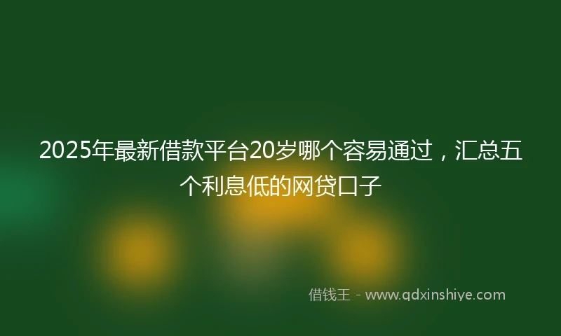 2025年最新借款平台20岁哪个容易通过，汇总五个利息低的网贷口子