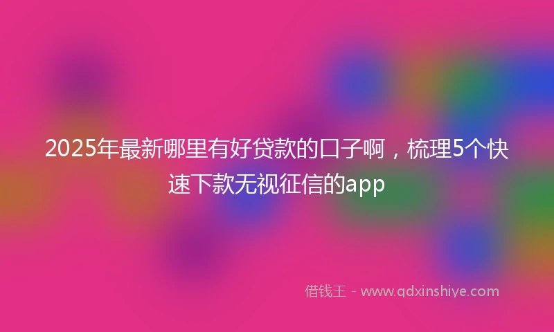 2025年最新哪里有好贷款的口子啊，梳理5个快速下款无视征信的app