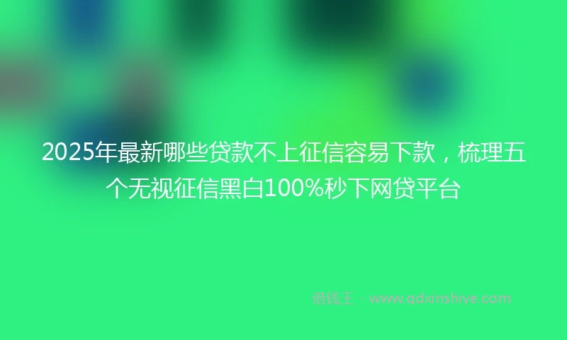 2025年最新哪些贷款不上征信容易下款，梳理五个无视征信黑白100%秒下网贷平台