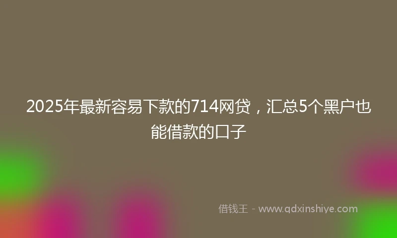 2025年最新容易下款的714网贷，汇总5个黑户也能借款的口子