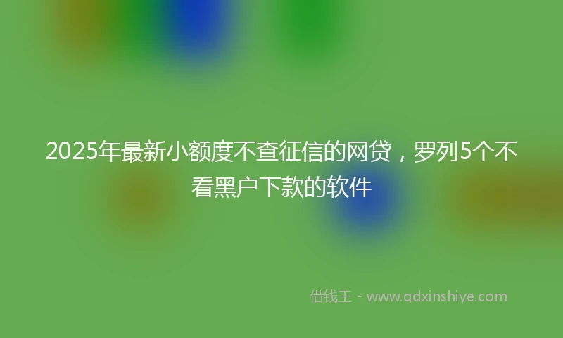 2025年最新小额度不查征信的网贷，罗列5个不看黑户下款的软件