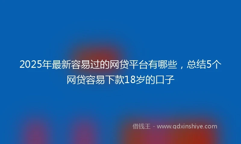 2025年最新容易过的网贷平台有哪些，总结5个网贷容易下款18岁的口子