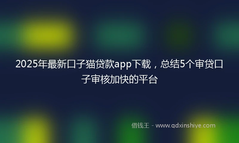 2025年最新口子猫贷款app下载，总结5个审贷口子审核加快的平台