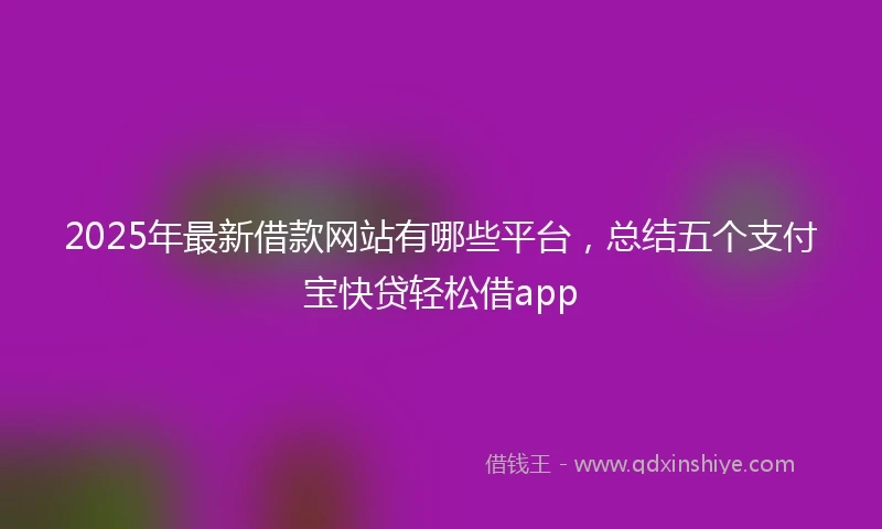2025年最新借款网站有哪些平台，总结五个支付宝快贷轻松借app