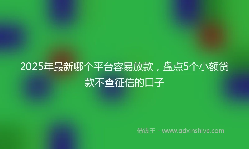 2025年最新哪个平台容易放款，盘点5个小额贷款不查征信的口子