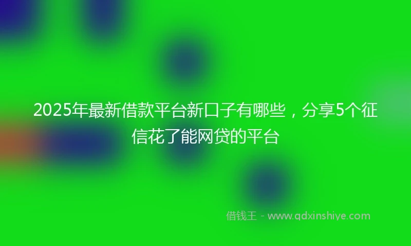 2025年最新借款平台新口子有哪些，分享5个征信花了能网贷的平台