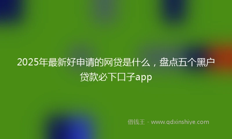 2025年最新好申请的网贷是什么，盘点五个黑户贷款必下口子app