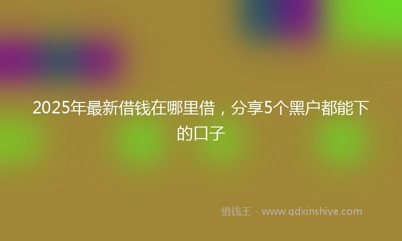 2025年最新借钱在哪里借，分享5个黑户都能下的口子