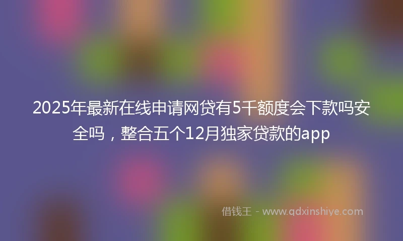 2025年最新在线申请网贷有5千额度会下款吗安全吗，整合五个12月独家贷款的app