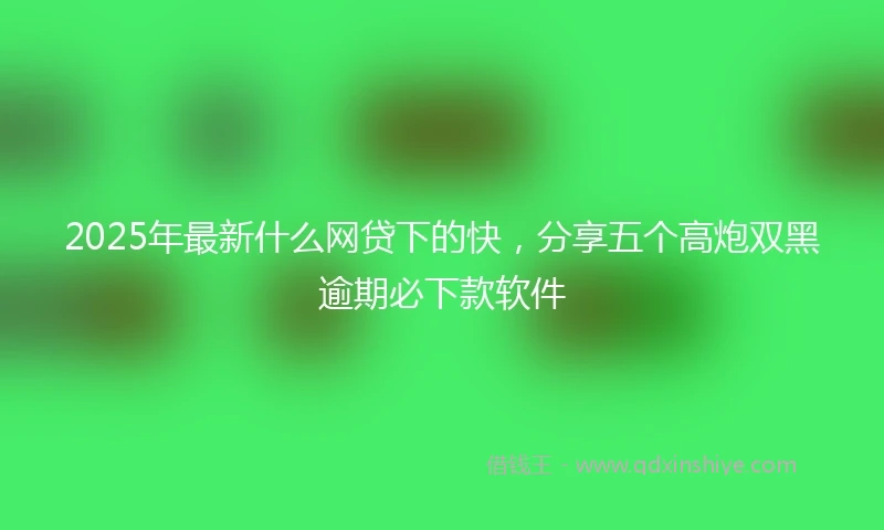 2025年最新什么网贷下的快，分享五个高炮双黑逾期必下款软件