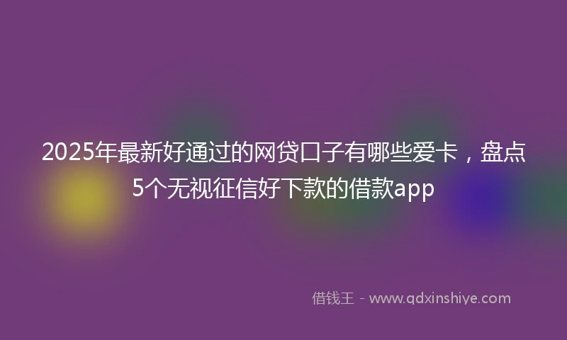 2025年最新好通过的网贷口子有哪些爱卡，盘点5个无视征信好下款的借款app