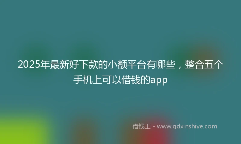 2025年最新好下款的小额平台有哪些，整合五个手机上可以借钱的app