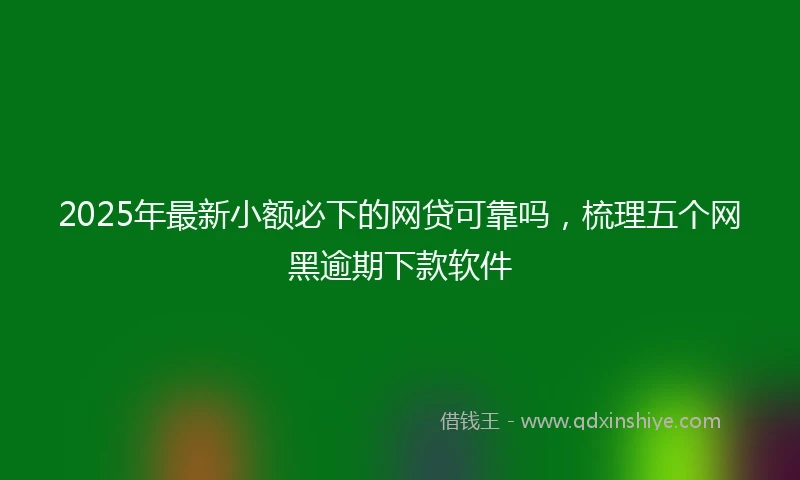 2025年最新小额必下的网贷可靠吗，梳理五个网黑逾期下款软件