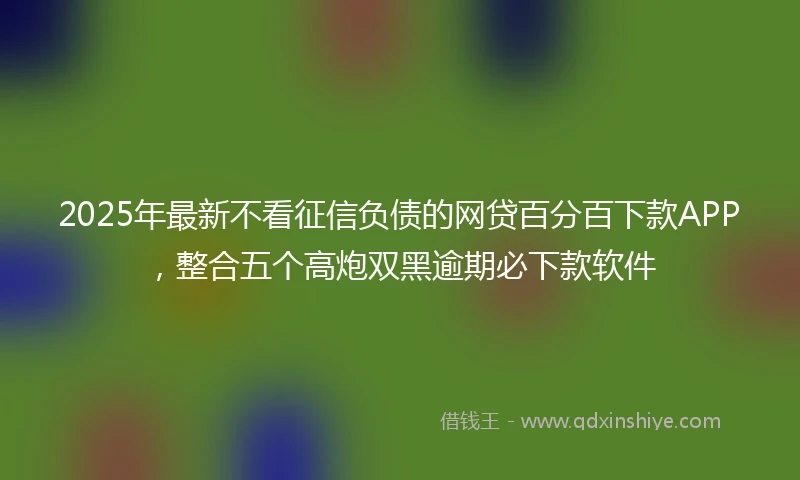 2025年最新不看征信负债的网贷百分百下款APP，整合五个高炮双黑逾期必下款软件