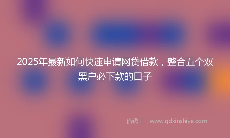 2025年最新如何快速申请网贷借款,整合五个双黑户必下款的口子