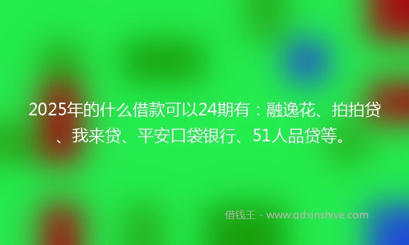 2025年的什么借款可以24期有：融逸花、拍拍贷、我来贷、平安口袋银行、51人品贷等。