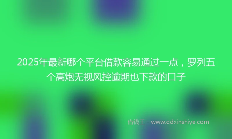 2025年最新哪个平台借款容易通过一点，罗列五个高炮无视风控逾期也下款的口子