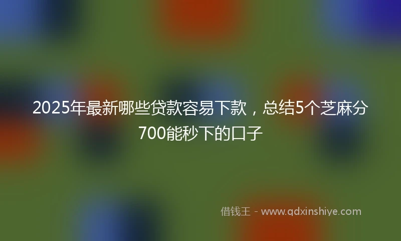 2025年最新哪些贷款容易下款，总结5个芝麻分700能秒下的口子