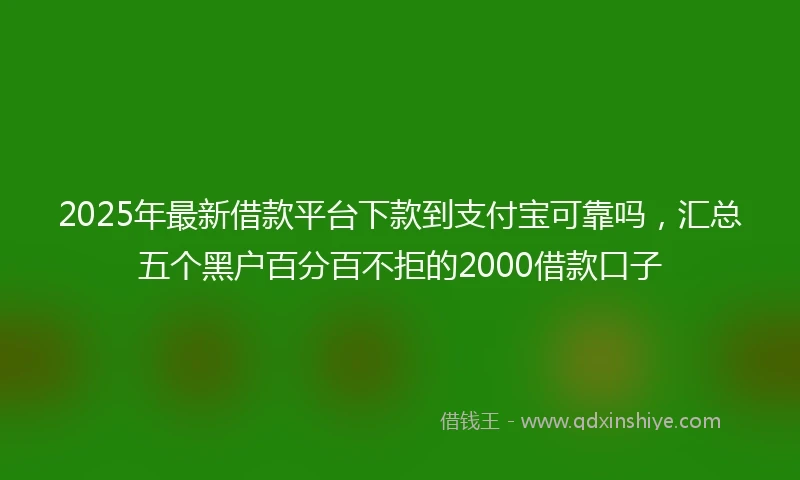 2025年最新借款平台下款到支付宝可靠吗，汇总五个黑户百分百不拒的2000借款口子