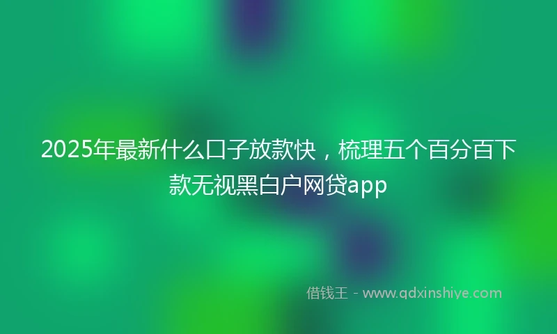 2025年最新什么口子放款快，梳理五个百分百下款无视黑白户网贷app