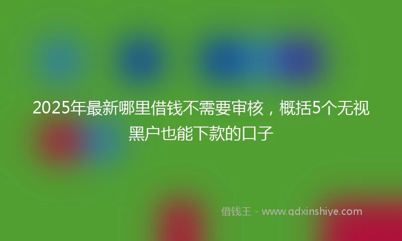 2025年最新哪里借钱不需要审核，概括5个无视黑户也能下款的口子