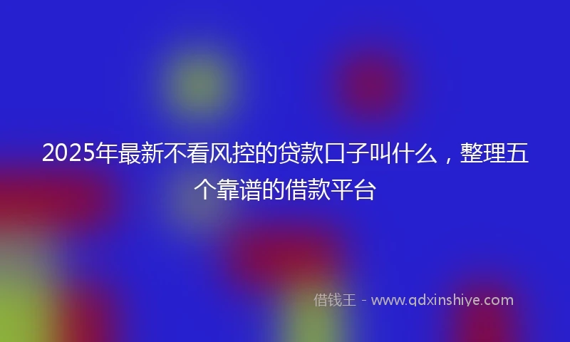 2025年最新不看风控的贷款口子叫什么，整理五个靠谱的借款平台