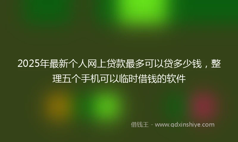 2025年最新个人网上贷款最多可以贷多少钱，整理五个手机可以临时借钱的软件