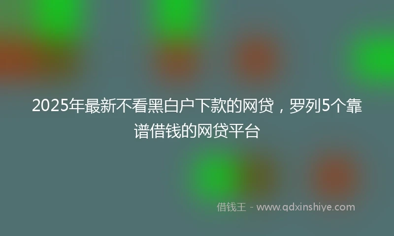 2025年最新不看黑白户下款的网贷，罗列5个靠谱借钱的网贷平台