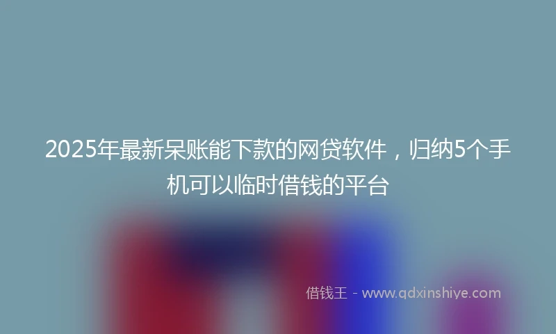 2025年最新呆账能下款的网贷软件，归纳5个手机可以临时借钱的平台