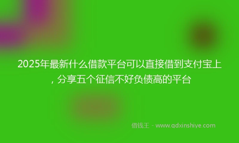 2025年最新什么借款平台可以直接借到支付宝上，分享五个征信不好负债高的平台