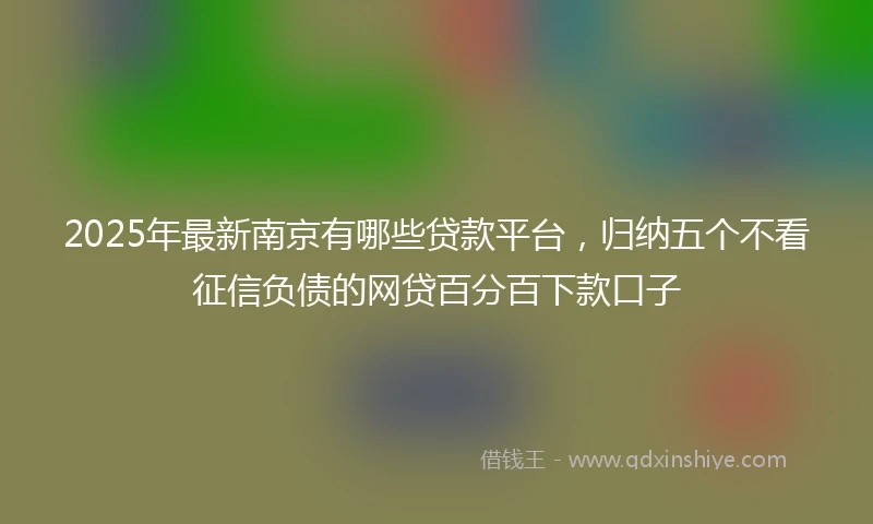 2025年最新南京有哪些贷款平台，归纳五个不看征信负债的网贷百分百下款口子
