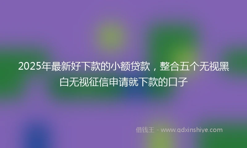 2025年最新好下款的小额贷款，整合五个无视黑白无视征信申请就下款的口子